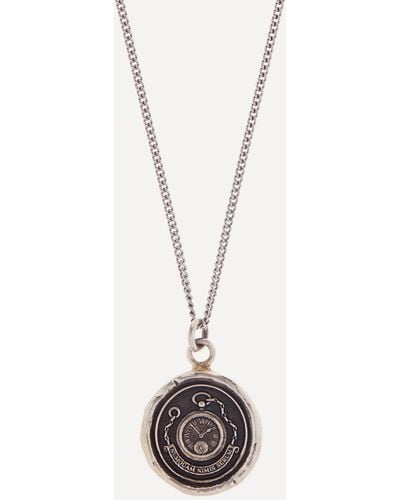 Pyrrha Mens Sterling Silver Never Too Late Pendant Necklace - White