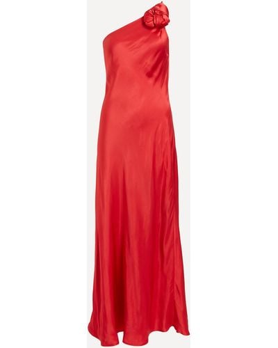 RIXO London Women's Doutzen Satin Single-shoulder Gown Xxs - Red