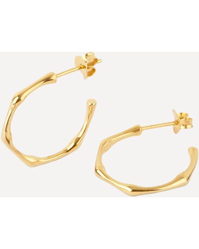 Dinny Hall Gold Plated Vermeil Silver Bamboo Small Hoop Earrings One - Metallic