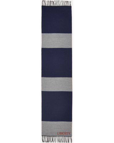 Liberty Stripe Wool Scarf One Size - Blue