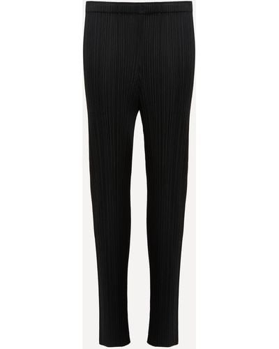 Pleats Please Issey Miyake Women's Basics Pleated Straight Trousers 4 - Black