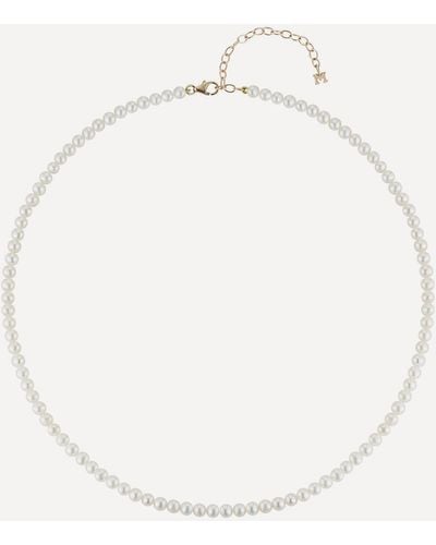 Mateo 14ct Gold Pearl Beaded Choker One Size - White