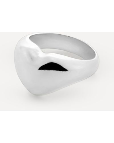 Annika Inez Silver Heart Ring 5 - White