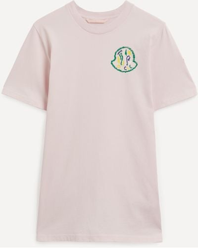 Moncler Mens Light Pink Logo Print T-shirt