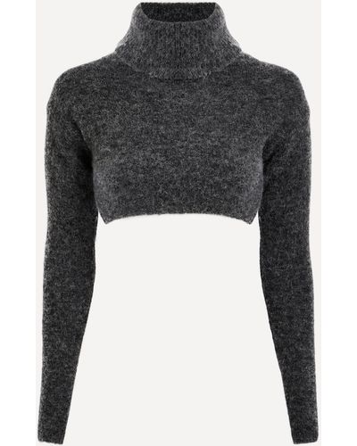 Paloma Wool Women's Margarita Off-shoulder Knitted Cropped Jumper - Black
