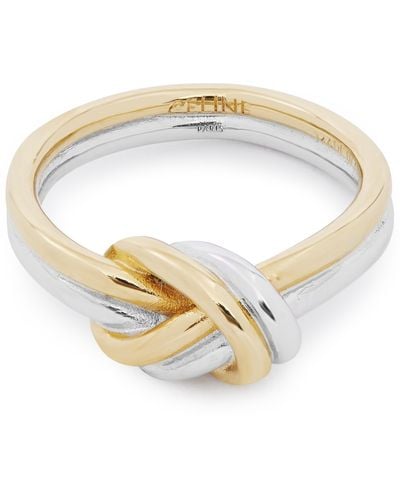 Celine Bi-colour Double-thread Knot Ring - Metallic