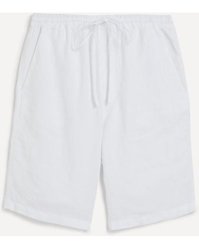 120% Lino Mens Linen Drawstring Bermuda Shorts 38/48 - White