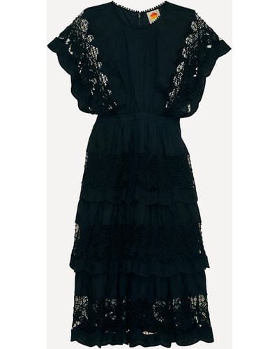 FARM Rio Women's Black Richelieu Midi-dress Xs