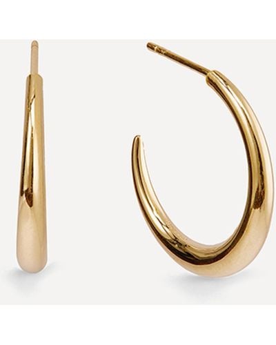 Otiumberg 14ct Gold Plated Vermeil Silver Graduated Hoop Earrings - Metallic
