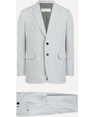 Dries Van Noten Mens Soft Constructed Cotton Suit 38/48 - White