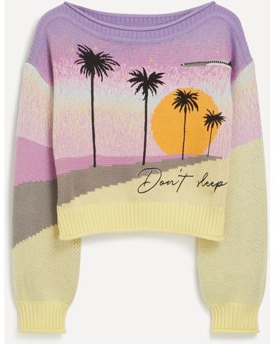House Of Sunny Women's Off-the-shoulder Don't Sleep Jumper - Pink