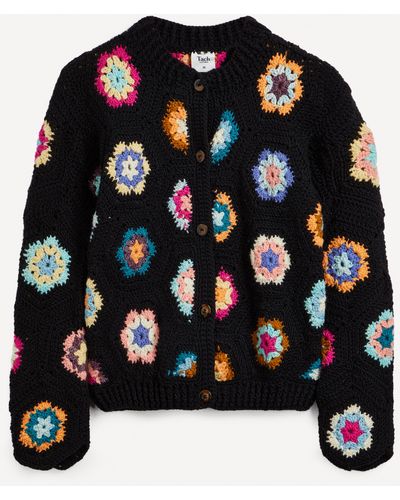 TACH Women's Tabita Crochet Cardigan - Black