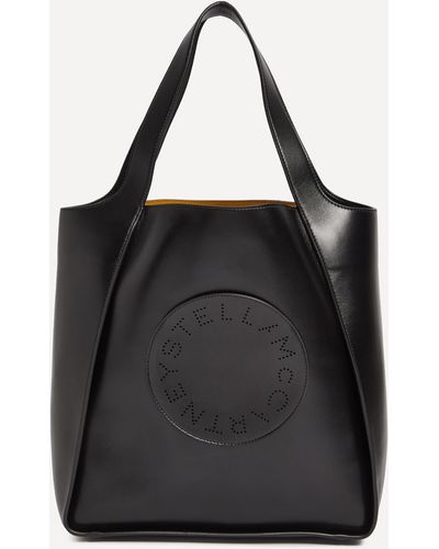 Women Black Stella Logo Square Tote Bag
