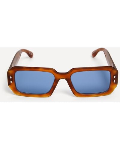 Isabel Marant Women's Acetate Rectangle Havana Sunglasses One Size - Blue