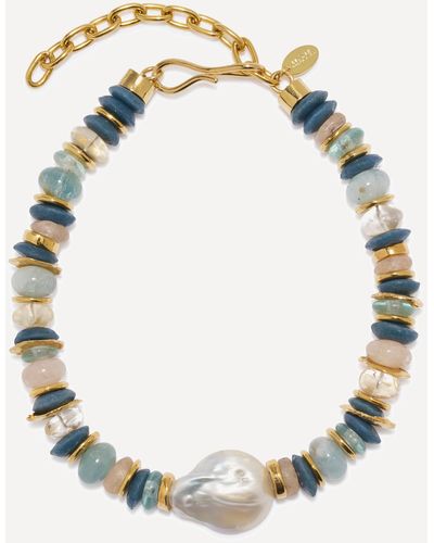 Lizzie Fortunato Gold-plated Brass Starlight Collar Bead Necklace - Metallic
