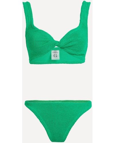 Hunza G Women's Juno Crinkle Bikini One Size - Green