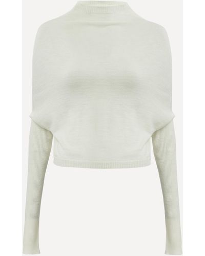 Rick Owens Women's Cropped Crater Knit Jumper Xs - White