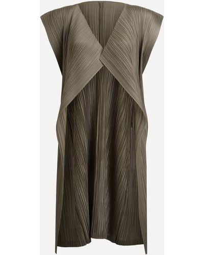 Pleats Please Issey Miyake Women's Monthly Colours March Pleated Waistcoat 5 - Green