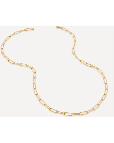 Monica Vinader 18ct Gold Plated Vermeil Silver 18' Alta Textured Chain Necklace - Natural