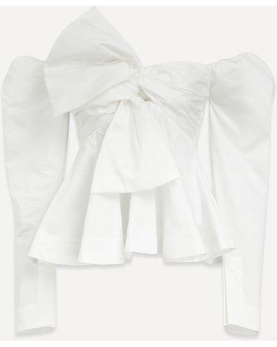 Aje. Women's Valentina Strapless Bow Top - White
