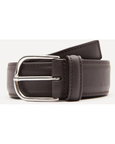 Anderson's Mens Stitch-trimmed Nappa Leather Belt - Brown