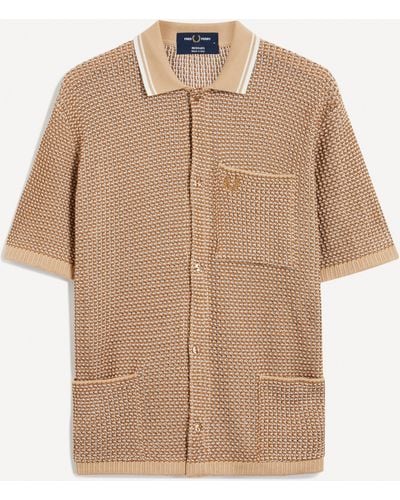 Fred Perry Re-issues Two Colour Knitted Shirt - Multicolour