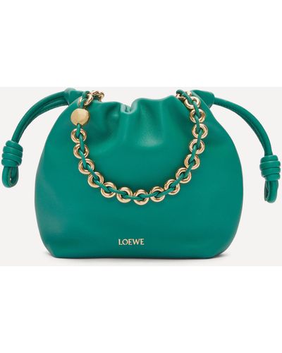 Loewe Women's Flamenco Mini Leather Clutch Bag One Size - Green