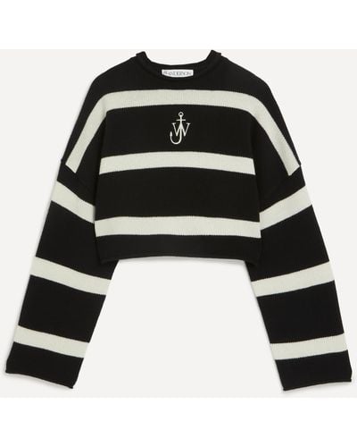 JW Anderson Women's Cropped Anchor Sweater Xl - Black