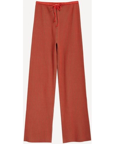Paloma Wool Women's Lina Bo Ribbed Trousers - Red
