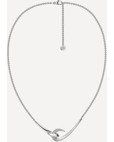 Shaun Leane Silver Hook Diamond Pendant Necklace One Size - Metallic