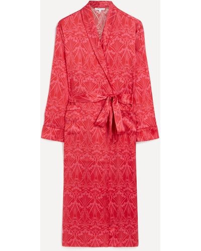 Liberty Women's Ianthe Silk Satin Long Robe - Red