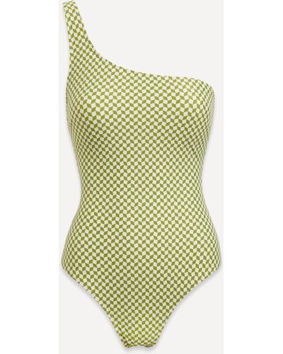 Peony Women's Verde One Shoulder Swimsuit Xs - Green