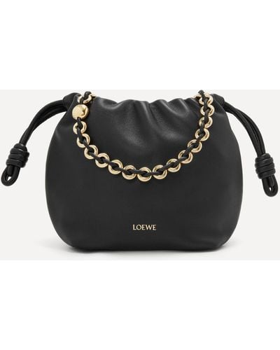 Loewe Women's Flamenco Mini Leather Clutch Bag One Size - Black