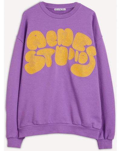 Acne Studios Mens Bubble Logo Sweatshirt - Purple