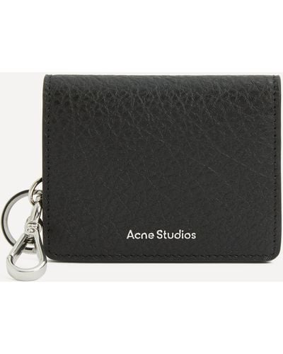 Acne Studios Mens Folded Leather Wallet One Size - Black