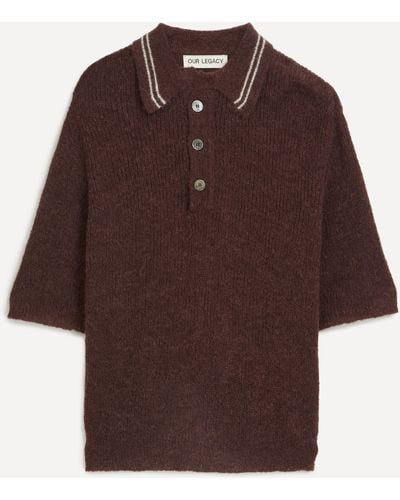 Our Legacy Mens Traditional Polo In Euro Eggplant 38/48 - Brown