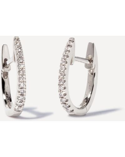 Annoushka 18ct White Gold Eclipse Diamond Fine Hoop Earrings One Size