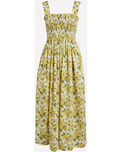 Liberty Women's Carline Rose Tana Lawn Cotton Voyage Sun-dress Xxl - Metallic