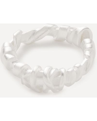 Completedworks Mens Platinum-plated Sterling Silver Held Together Ring - White