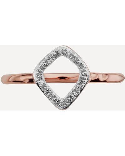 Monica Vinader Rose Gold Plated Vermeil Silver Riva Mini Kite Diamond Stacking Ring - Metallic