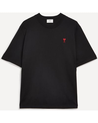 Ami Paris Logo Heavy Cotton T-Shirt - Black