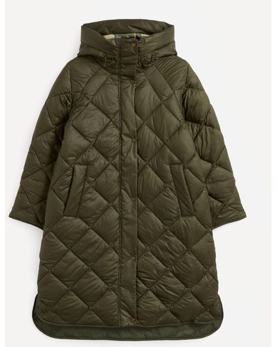 Barbour Sandyford Long Quilted Coat - Multicolour