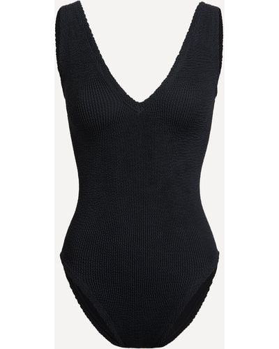 Hunza G Women's Sadie Black Crinkle Swimsuit One Size