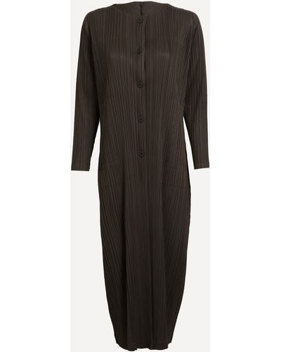 Pleats Please Issey Miyake Women's Monthly Colours January Long Coat 4 - Black