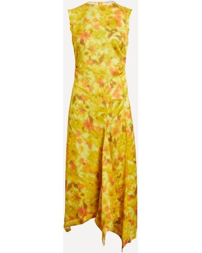 Acne Studios Women's Yellow Printed Sleeveless Dress 8