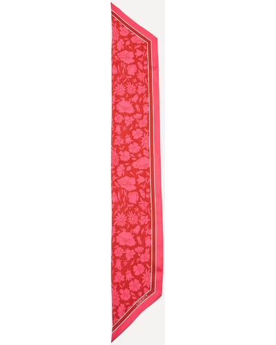 Liberty Women's Poppy Dawn 15x100 Ribbon Silk Scarf One Size - Red