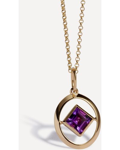 Annoushka 14ct Gold Amethyst Birthstone Pendant Necklace One Size - Pink