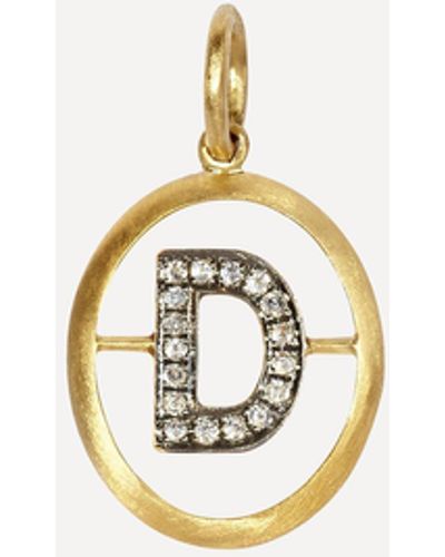 Annoushka 18ct Gold D Diamond Initial Pendant - White