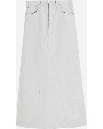 Maison Margiela Women's White Painted Denim Maxi-skirt 6