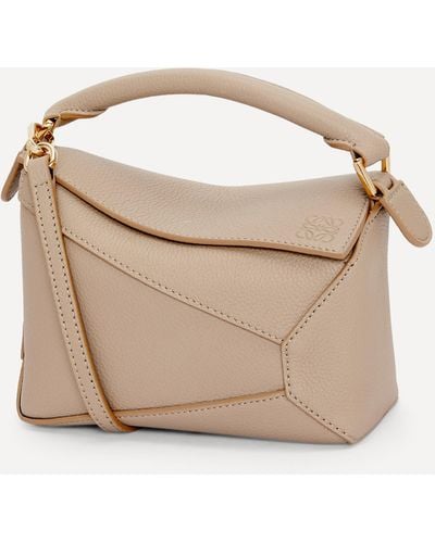 Loewe Small Puzzle Leather Shoulder Bag - Natural